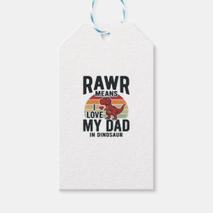 Funny Dinosaur Dad RAWR Vintage Shirt Design_1 Gift Tags
