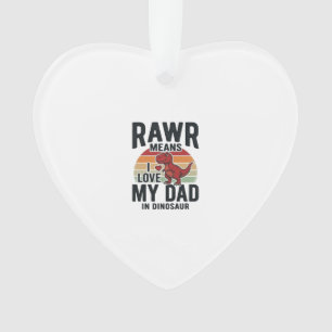 Funny Dinosaur Dad RAWR Vintage Shirt Design_1 Ornament