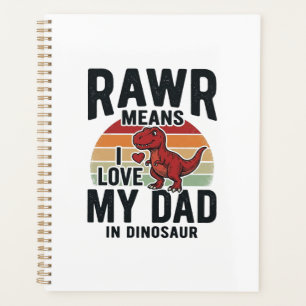 Funny Dinosaur Dad RAWR Vintage Shirt Design_1 Planner