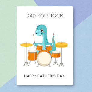 Funny Dinosaur Dad You Rock Father's Day Card