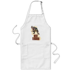 Funny Dinosaur Dino Best Teacher Long Apron