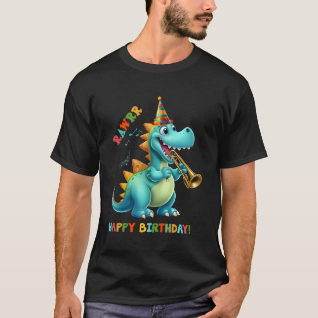 Funny Dinosaur Dino Trex Birthday Women Men Childr T-Shirt (Front)