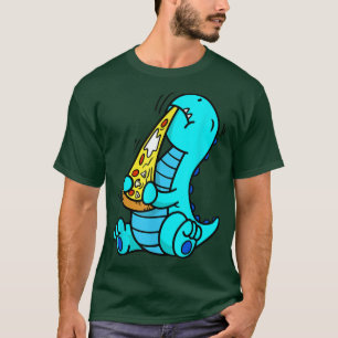Funny Dinosaur Eating Pizza Fast Food T-Rex Lovers T-Shirt