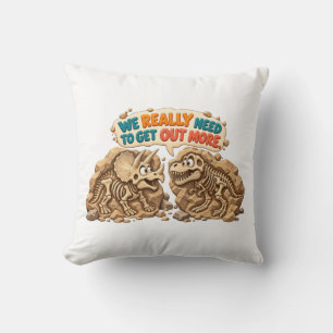 Funny Dinosaur Fossil Humour Cushion