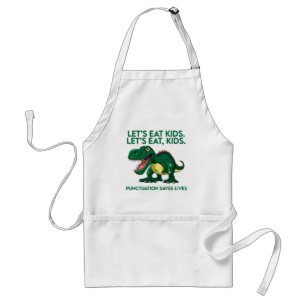 Funny Dinosaur Grammar Lesson Standard Apron