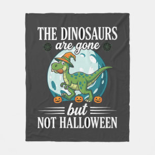 Funny Dinosaur Halloween Witch Graphic Fleece Blanket