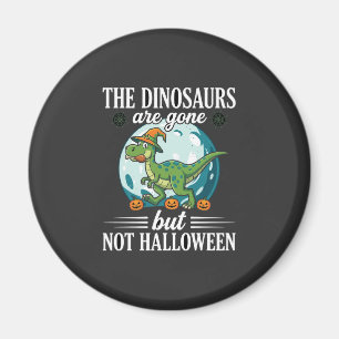 Funny Dinosaur Halloween Witch Graphic Magnet