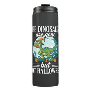 Funny Dinosaur Halloween Witch Graphic Thermal Tumbler
