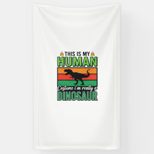 Funny Dinosaur Human Costume Halloween Banner