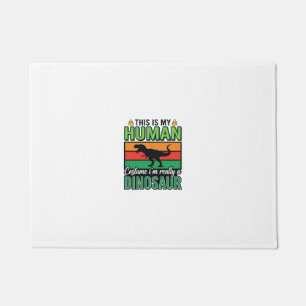 Funny Dinosaur Human Costume Halloween Doormat