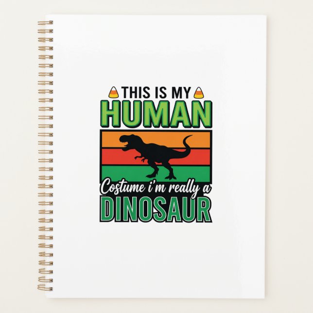 Funny Dinosaur Human Costume Halloween Planner (Front)
