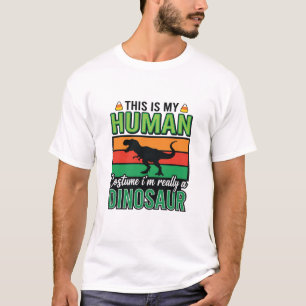 Funny Dinosaur Human Costume Halloween T-Shirt