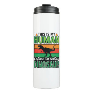 Funny Dinosaur Human Costume Halloween Thermal Tumbler