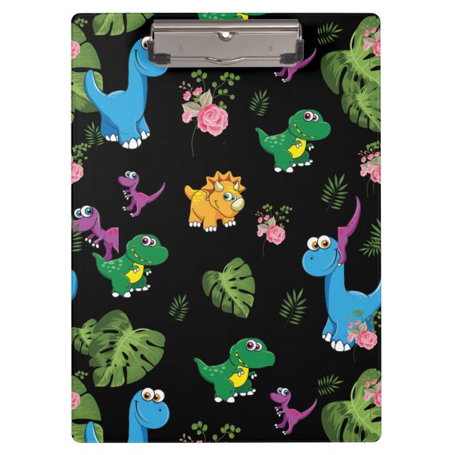 Funny Dinosaur, leaves Clipboard (Front)