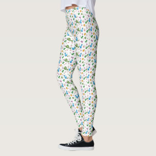 Funny Dinosaur leaves Leggings