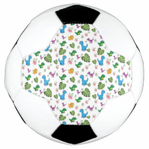 Funny Dinosaur, leaves Soccer Ball