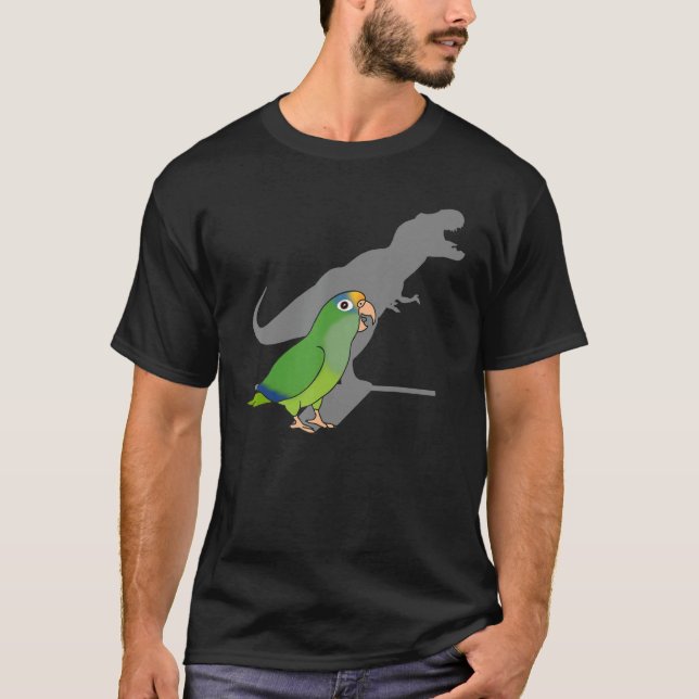 Funny DInosaur Parrot, Birb meme, Peach Fronted Co T-Shirt (Front)