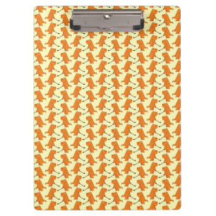 Funny Dinosaur Playing Golf Orange T Rex Golfing Clipboard