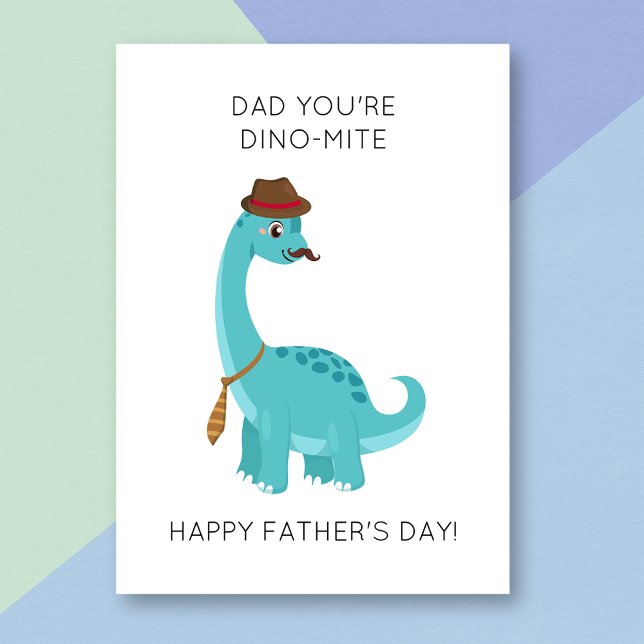 Funny Dinosaur Pun Father's Day Card (Creator Uploaded)