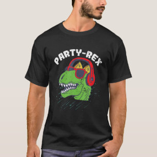 Funny Dinosaur Pun With Headphones Party Rex Kids T-Shirt