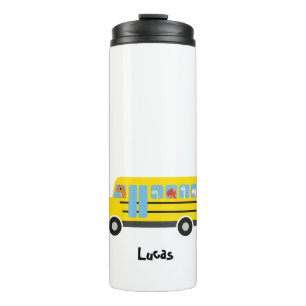 Funny dinosaur Ready Back To School Bus boys kids  Thermal Tumbler