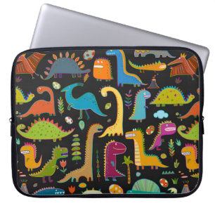 Funny dinosaur seamless pattern laptop sleeve
