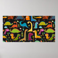 Funny dinosaur seamless pattern