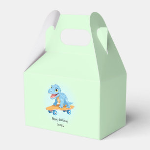 Funny dinosaur Skateboard Birthday party boys Favour Box