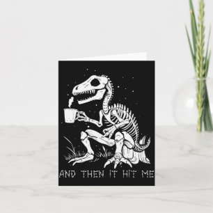 Funny Dinosaur Skeleton Costume Goth Men Women Hal Card