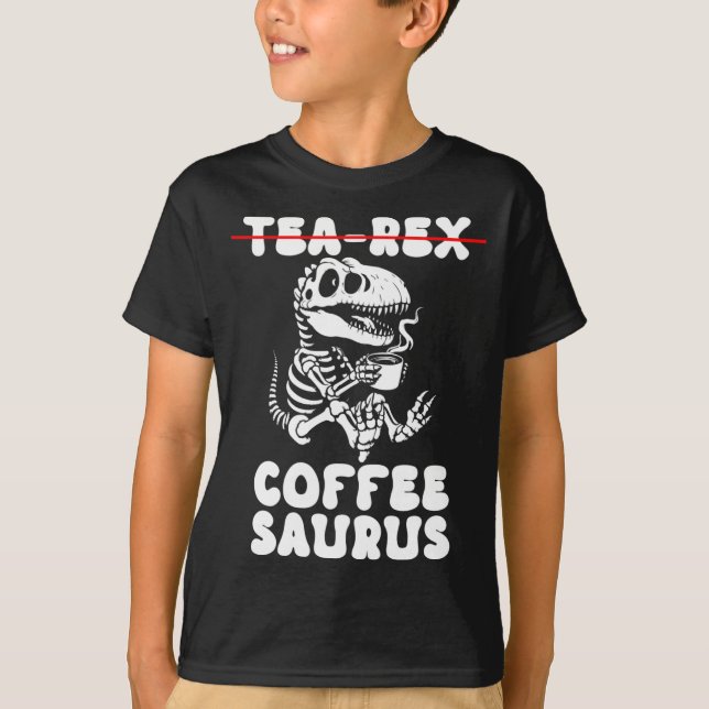 Funny Dinosaur Skeleton Costume Goth Tea-Rex T-Shirt (Front)