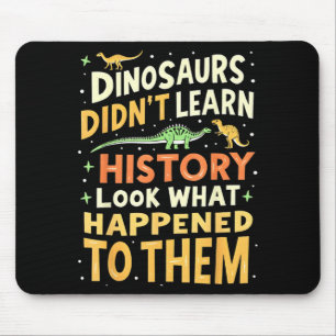 Funny Dinosaur Social Studies Teacher Student Kids Mouse Pad
