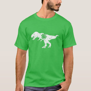 Funny Dinosaur St Patricks Day T Rex Shamrock Boy T-Shirt