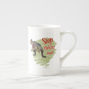 Funny Dinosaur Stop Clicking Bone China Mug