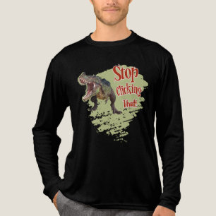Funny Dinosaur Stop Clicking Tri-Blend Shirt