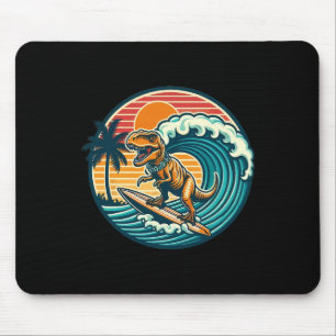Funny Dinosaur Surfboard Beach Summer Surfing Trex Mouse Pad