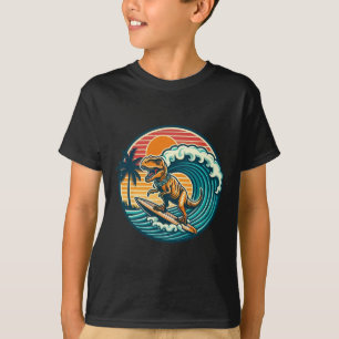 Funny Dinosaur Surfboard Beach Summer Surfing Trex T-Shirt
