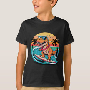 Funny Dinosaur Surfboard Beach Summer Surfing Trex T-Shirt