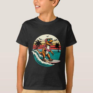 Funny Dinosaur Surfboard Beach Summer Surfing Trex T-Shirt