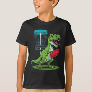 Funny Dinosaur T-rex Disc Golf Player Sket Golfer  T-Shirt