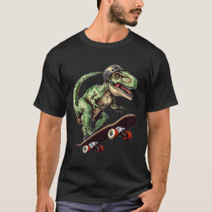 Funny Dinosaur T Rex On Skateboard Skateboarding K T-Shirt