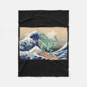 Funny Dinosaur, T Rex Surfing, Dinosaur Art, Dinos Fleece Blanket
