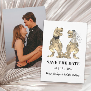 Funny Dinosaur Themed Photo Wedding Save The Date