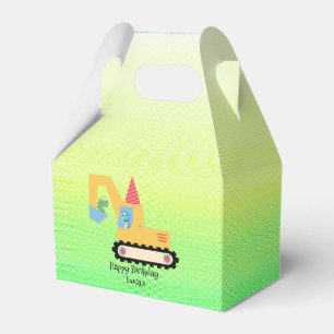 Funny dinosaur tractor Birthday party DIY Name Favour Box