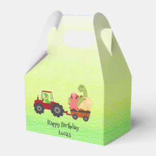 Funny dinosaur tractor Birthday party DIY Name Favour Box