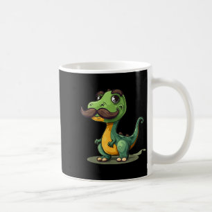 Funny Dinosaur With Mustache Beard For Adults And Coffee Mug