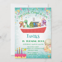 Funny dinosaur Yacht Birthday party DIY Name