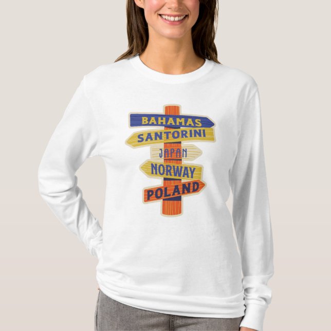 Funny Directional Summer Design_Bahamas Anyone? T- T-Shirt (Front)
