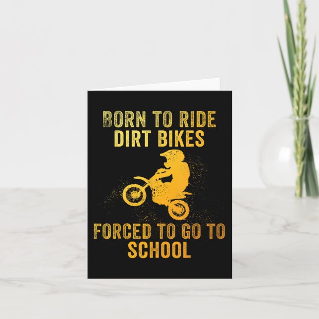Funny Dirt Bike Art For Boys Girls Motocross Dirt  Card (Front)
