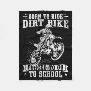 Funny Dirt Bike Art For Boys Girls Motocross Dirt Fleece Blanket