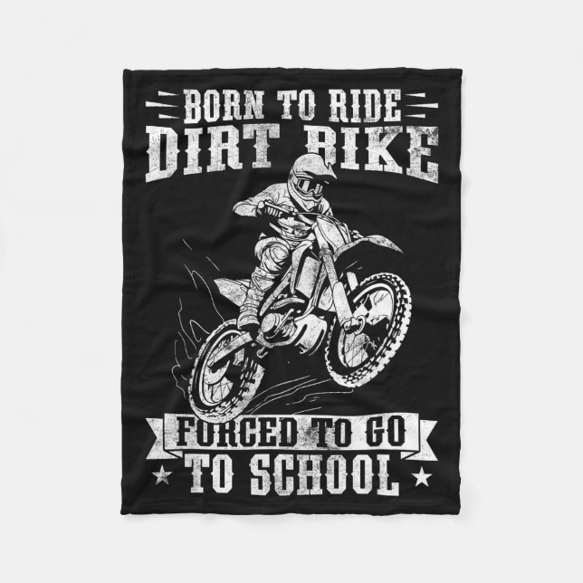 Funny Dirt Bike Art For Boys Girls Motocross Dirt  Fleece Blanket (Front)